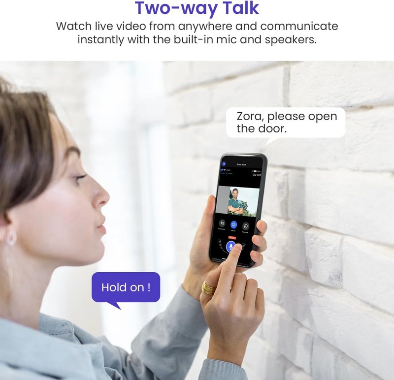WarmBot 1080p Smart Video Doorbell Camera with AI Motion Detection, Night Vision, Cloud Storage, 2 Way Audio, Battery Powered, 2.4GHz Wi-Fi Only - Image 5